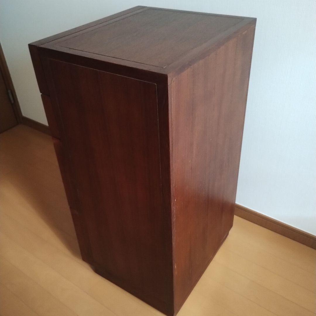 天然木チェスト 4段 ダークブラウン