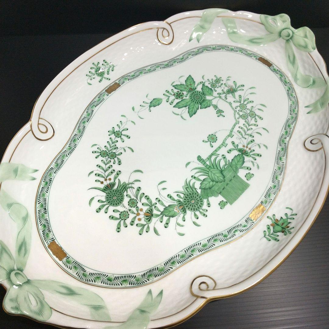 ヘレンド インドの華 大型40cm オーバル ディッシュ パーティ トレイ