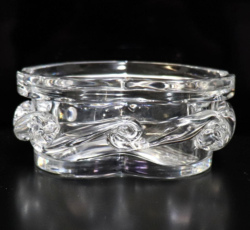 オールド・バカラ レアモデル 大型灰皿 1.3kg アプリカッション 雲小物入れ