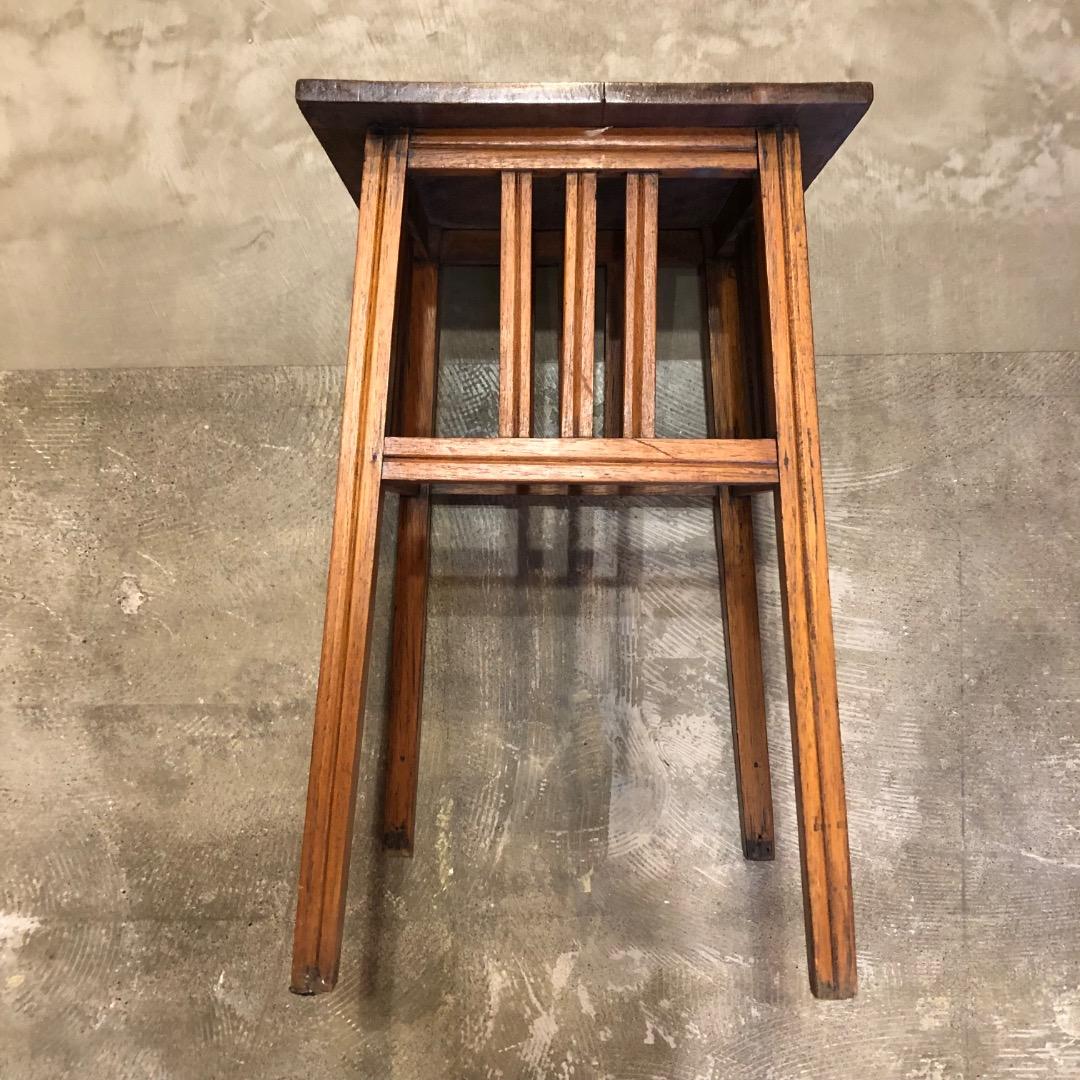 アンティーク　木製サイドテーブル　昭和レトロ　古家具　古道具　レトロ　古家具