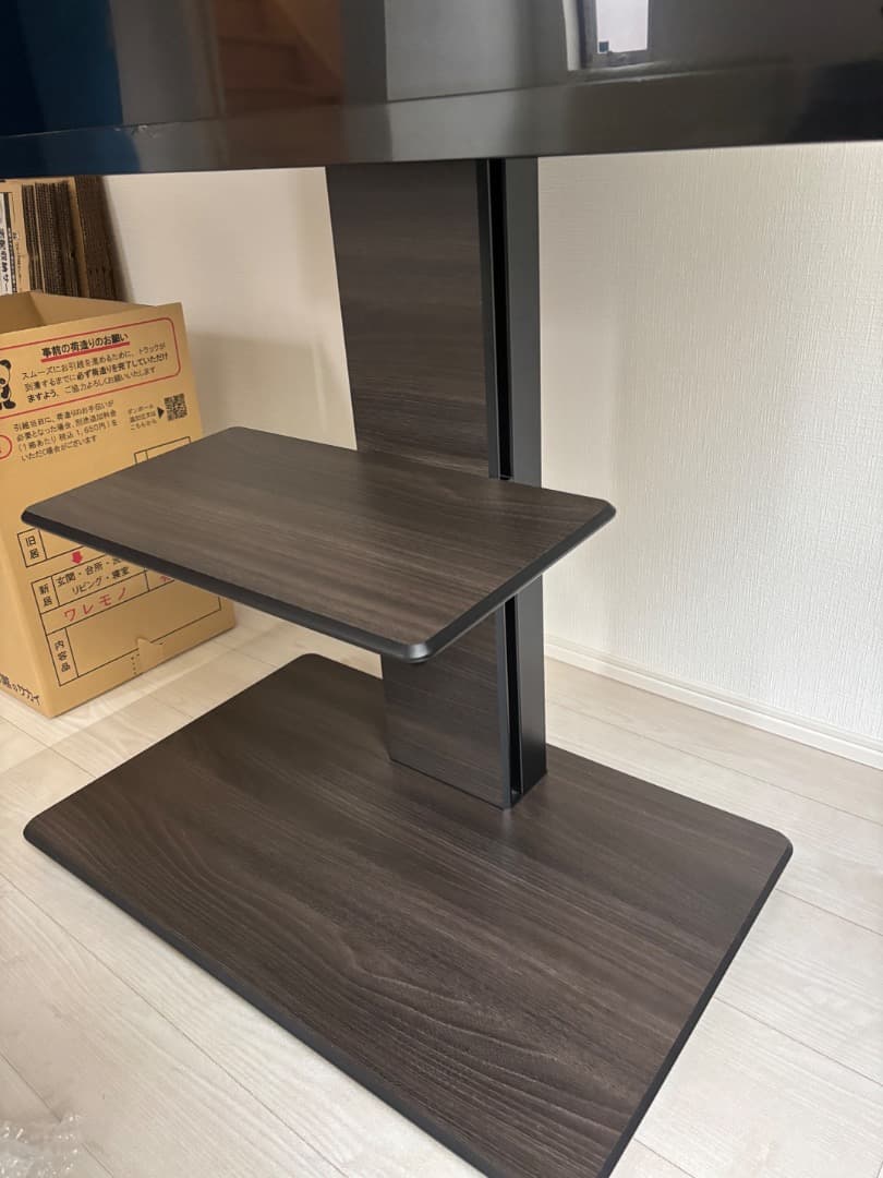 超美品✨ ハヤミ ～55V型対応ダークブラウン木目テレビスタンド