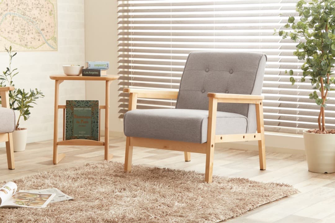 【送料無料】NEW RETRO 1人掛けソファ 天然木 PUレザー 椅子