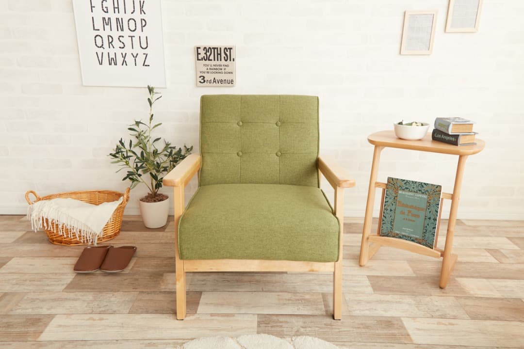 【送料無料】NEW RETRO 1人掛けソファ 天然木 PUレザー 椅子