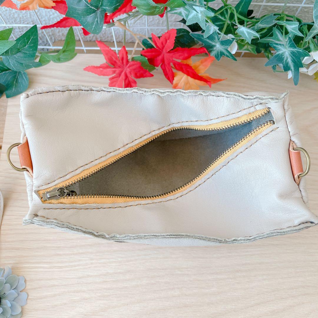 豚さんのポーチ 本革　手縫い　小物入れ