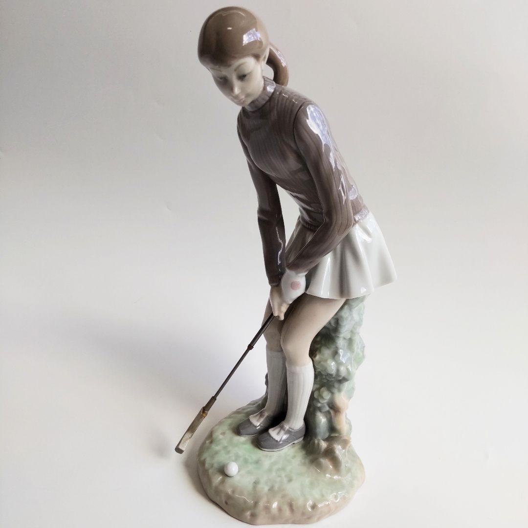 美品 LLADRO リヤドロ フィギュリン レディゴルファー ナイスパット 絶版