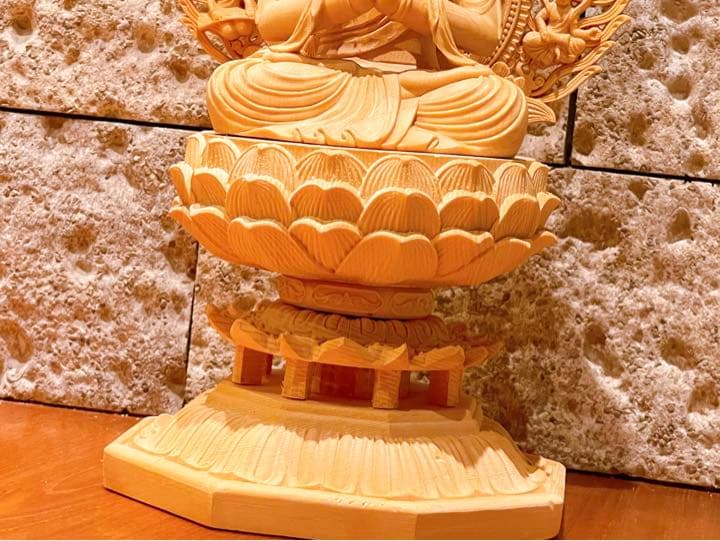 【八尊仏 普賢菩薩（ふげんぼさつ）】檜 木彫り 置物 ¥41,250