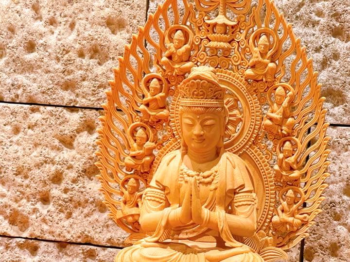 【八尊仏 普賢菩薩（ふげんぼさつ）】檜 木彫り 置物 ¥41,250