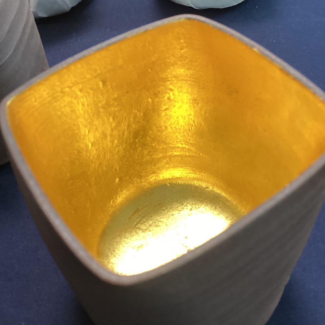 京焼内本金箔南蛮筒向付6客　新品未使用　　初代今橋直山作