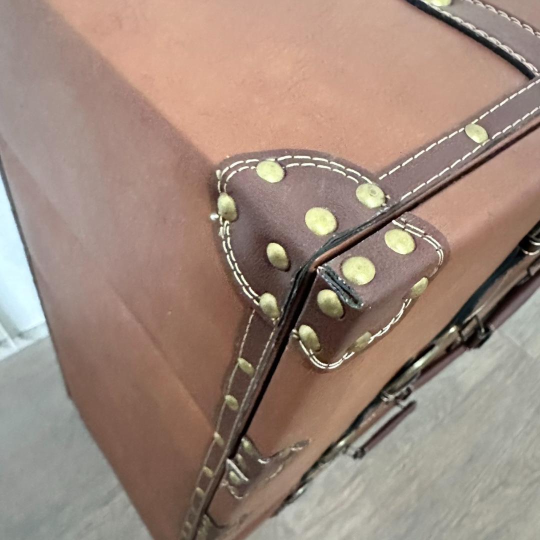 【新品】アンティーク調 トランク風 チェスト 4段 レザー調 タンス