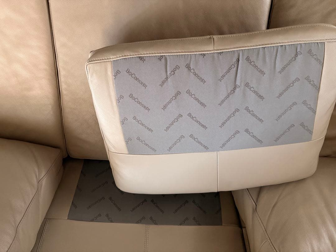 L字型レザーソファ グレー 3人掛け