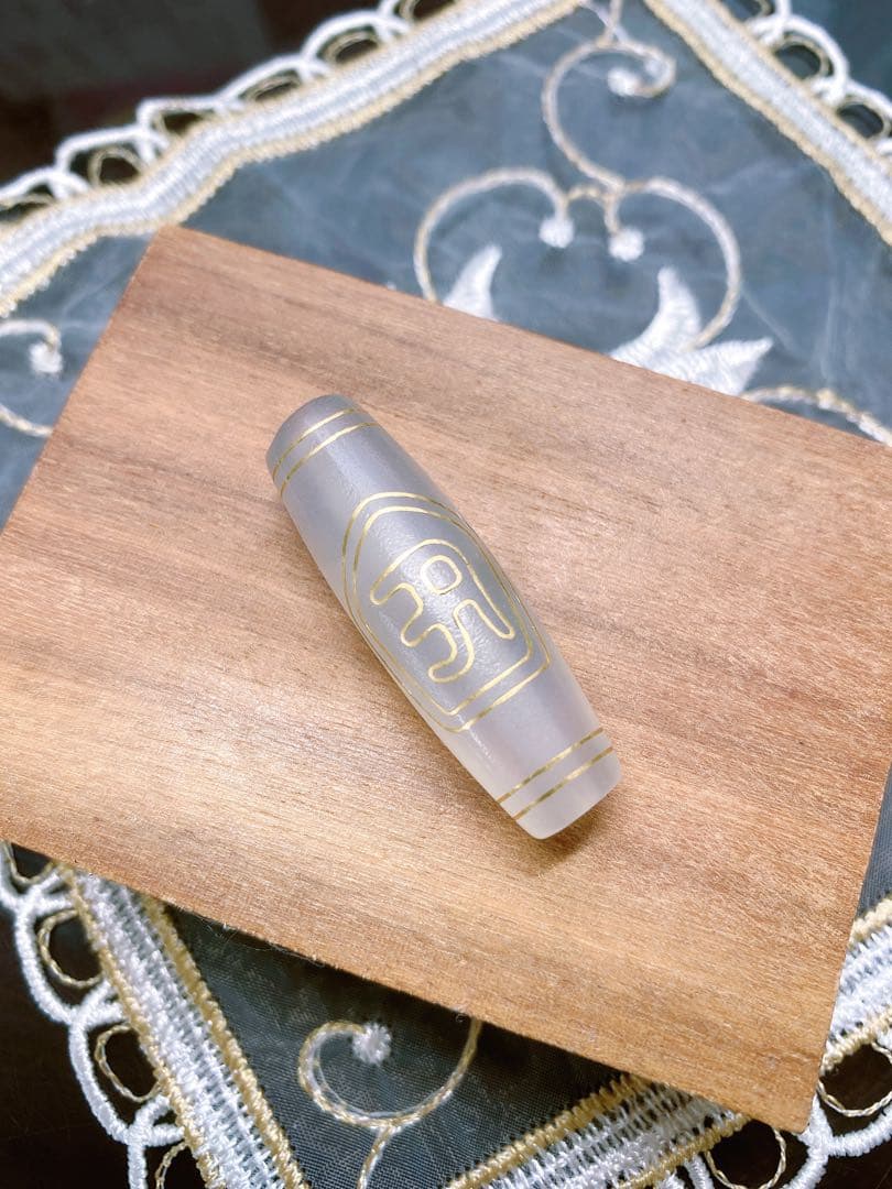 No,467 希少！十相自在&文殊菩薩 金線白天珠 S925