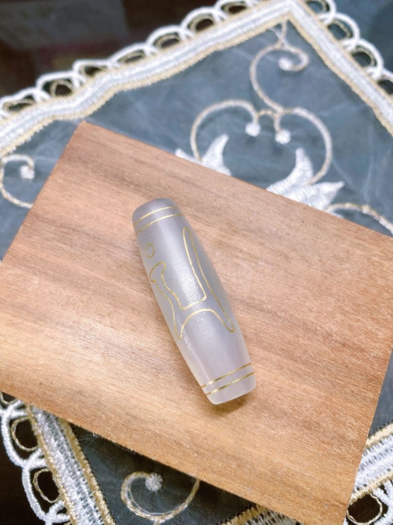 No,467 希少！十相自在&文殊菩薩 金線白天珠 S925