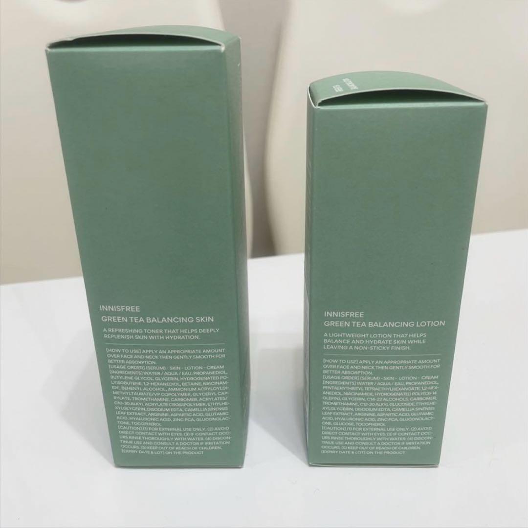 イニスフリー グリーンティーバランシングスキン セット×2 化粧水 乳液 化粧品
