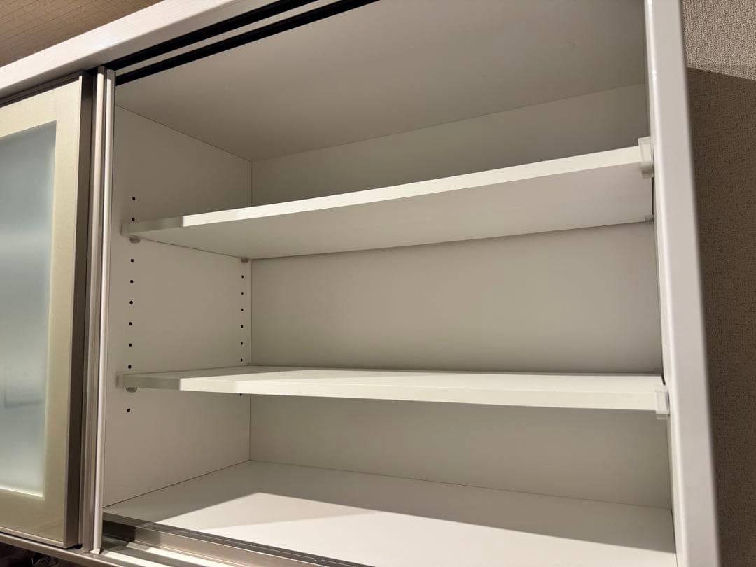 美品2/20まで❕キッチンボード　カップボード　食器棚リガーレ　幅140cm 白