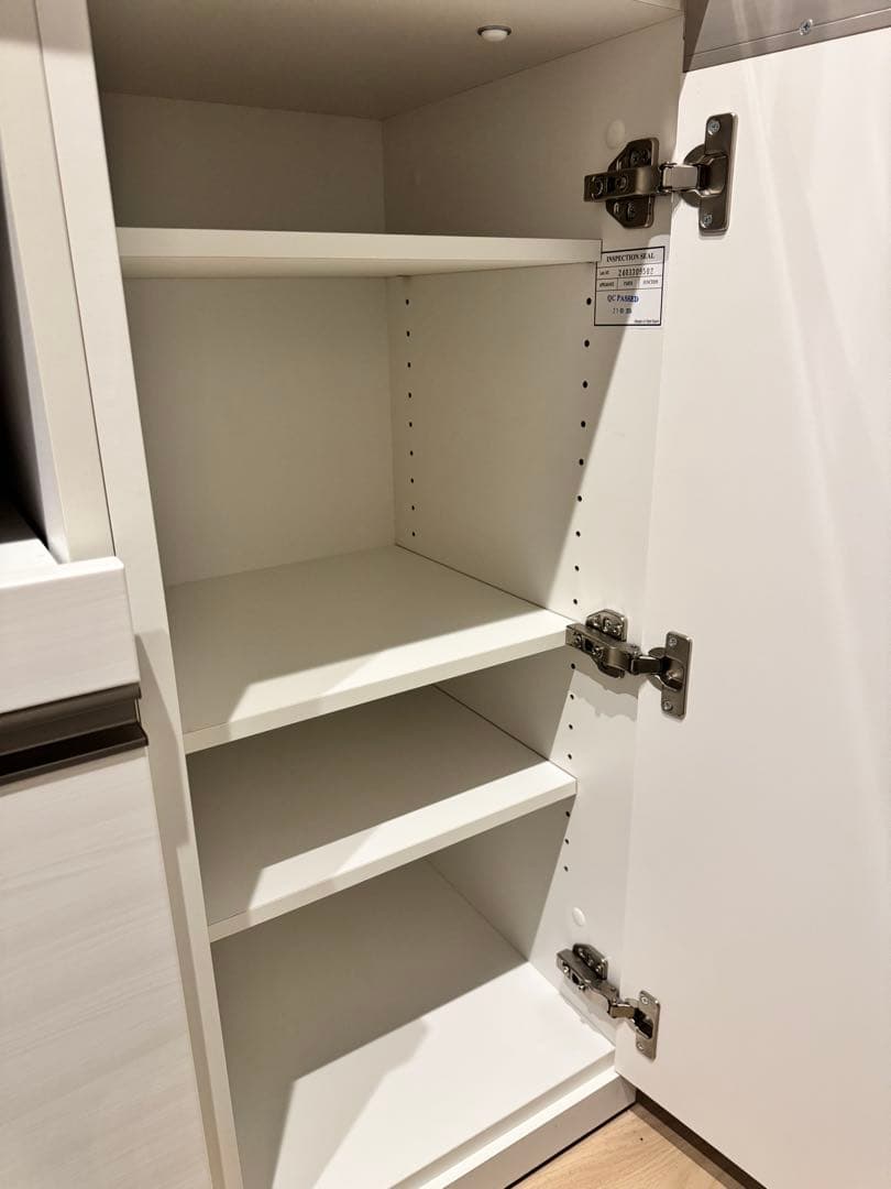 美品2/20まで❕キッチンボード　カップボード　食器棚リガーレ　幅140cm 白