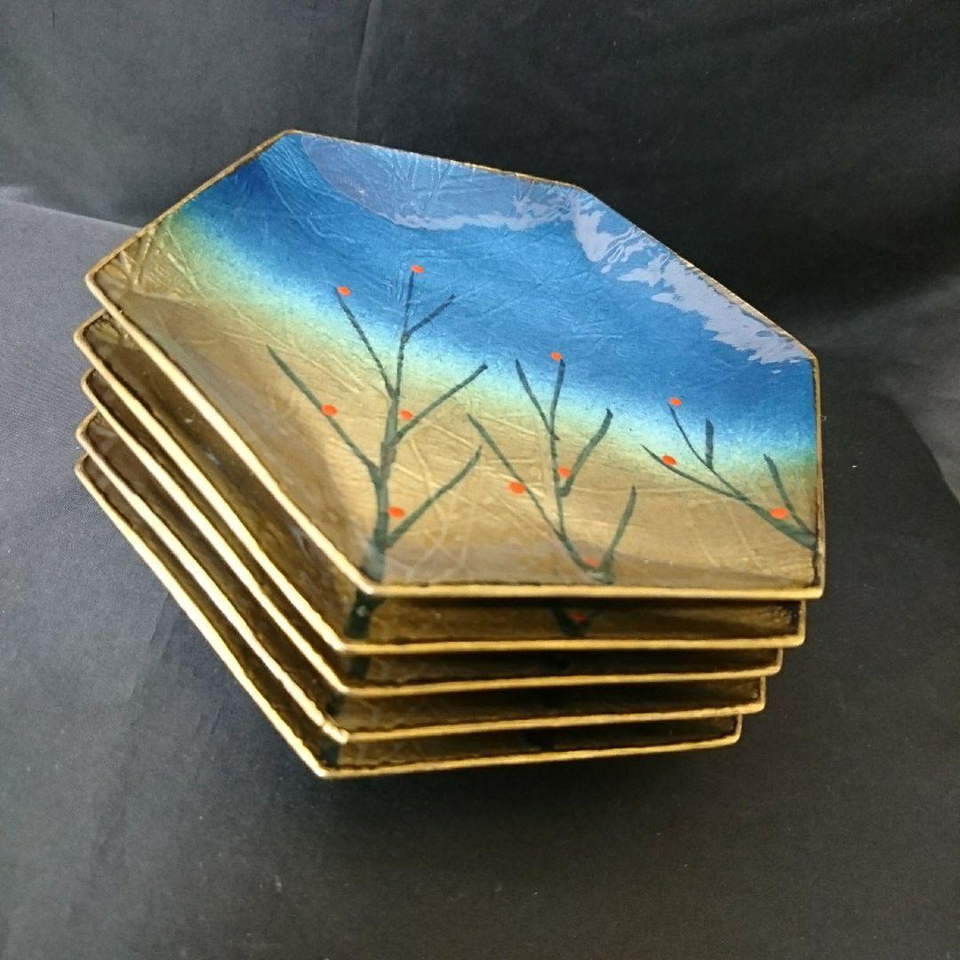 未使用 有田焼 六角銘々皿5枚　お祝い