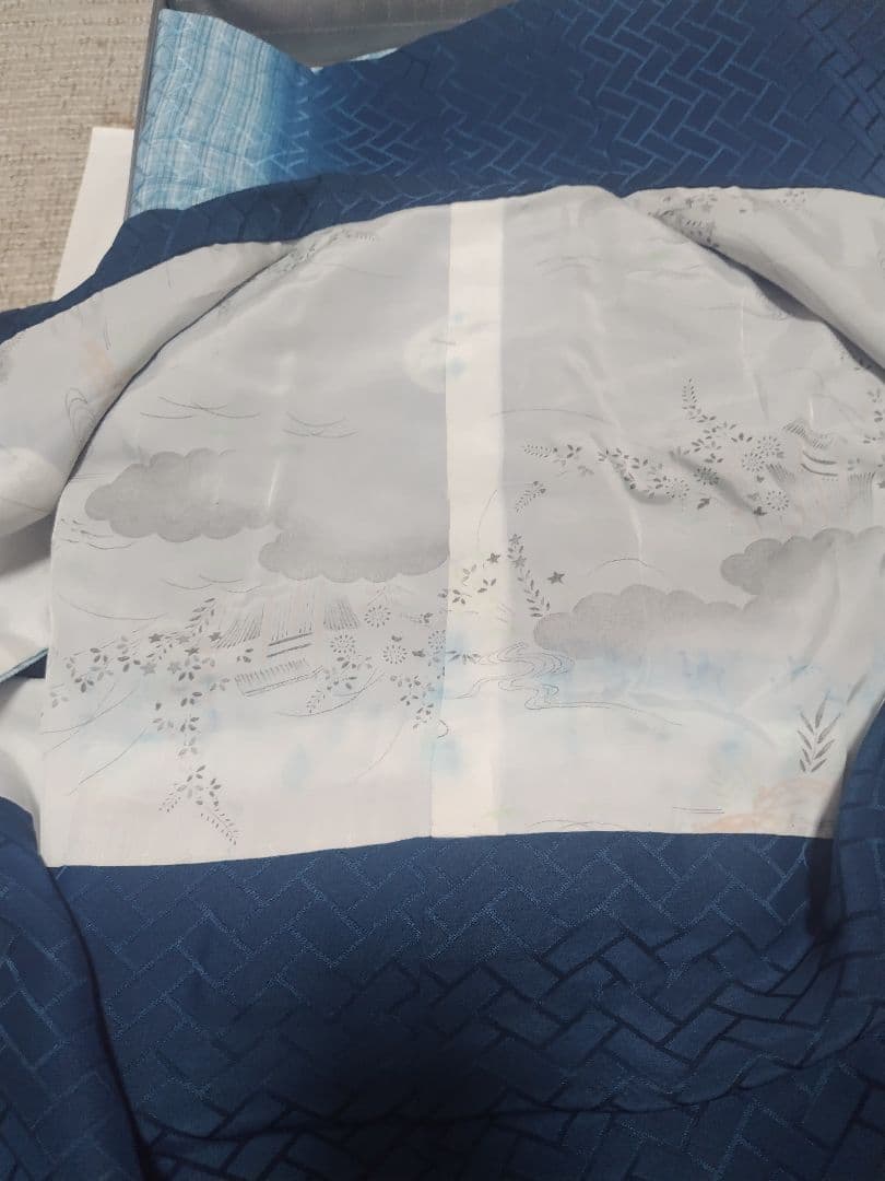 青色グラデーションの伝統的和装セット