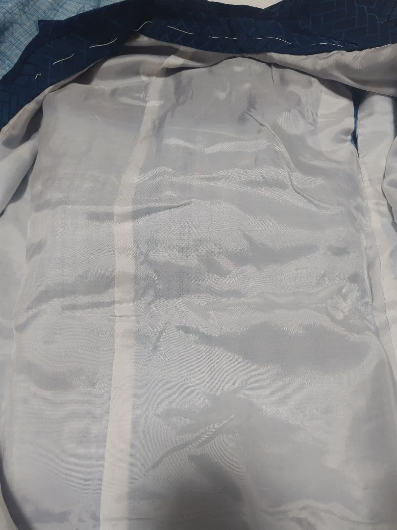 青色グラデーションの伝統的和装セット