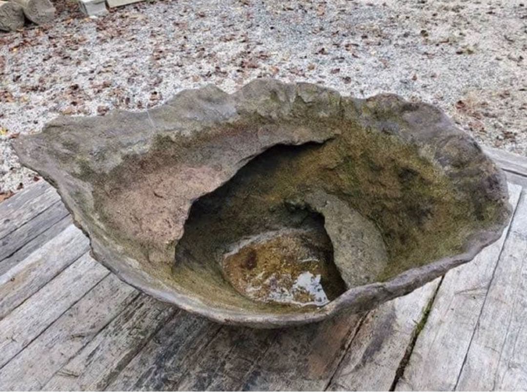 大きな自然石風水鉢　オリジナルメダカ鉢　80センチ　No.167