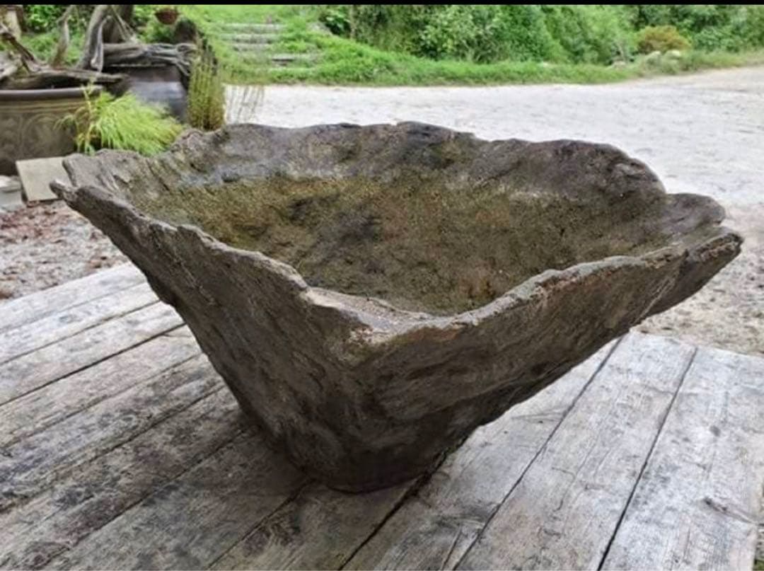 大きな自然石風水鉢　オリジナルメダカ鉢　80センチ　No.167