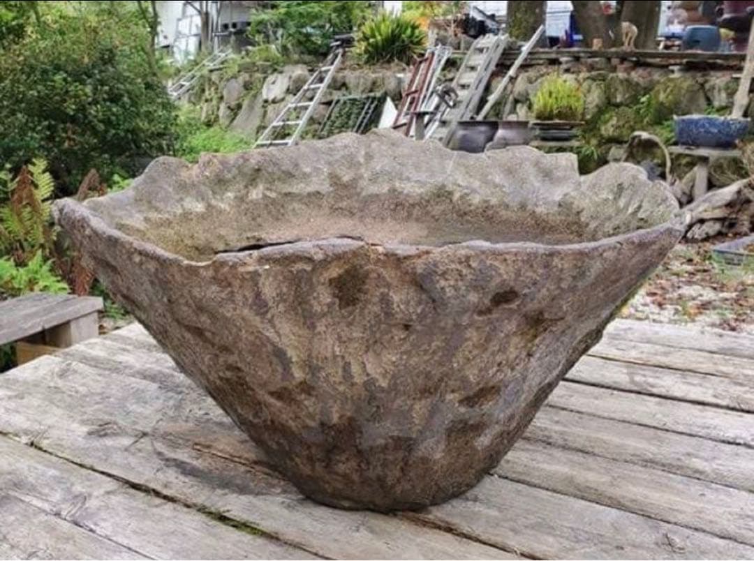 大きな自然石風水鉢　オリジナルメダカ鉢　80センチ　No.167