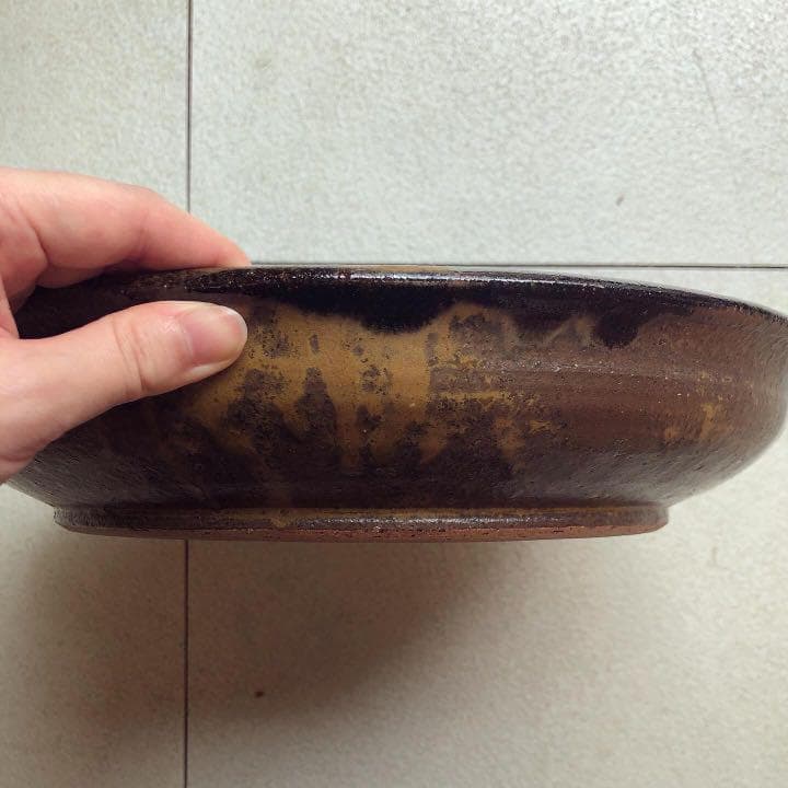 【食器】黒地にお花の大皿 プレート 和風