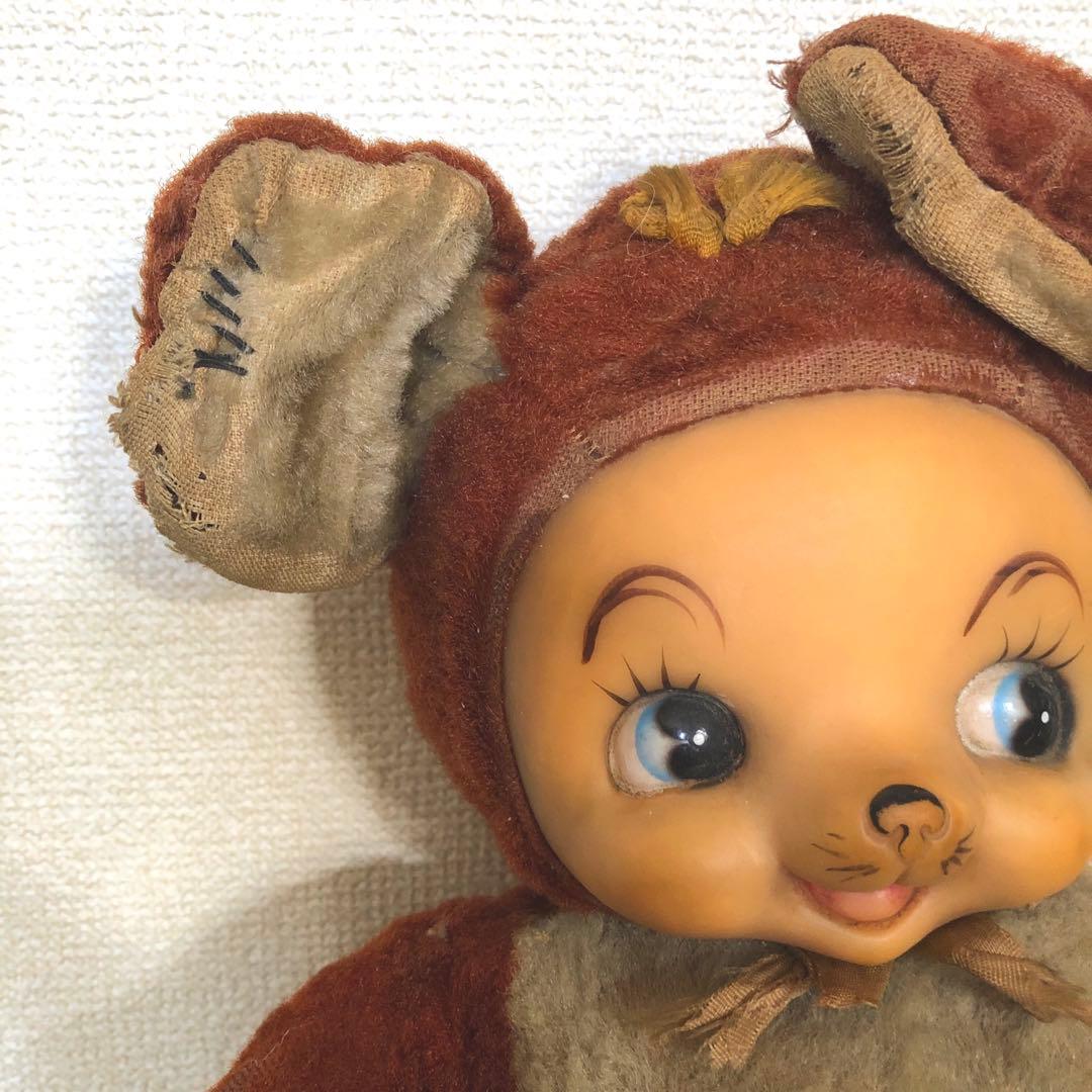 アンティーク ラバーフェイス ドール ぬいぐるみ ヴィンテージ クマ