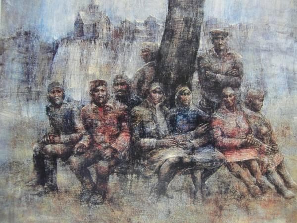 堀研、【樹の下のベンチ（グルジア共和国）】、希少な画集より