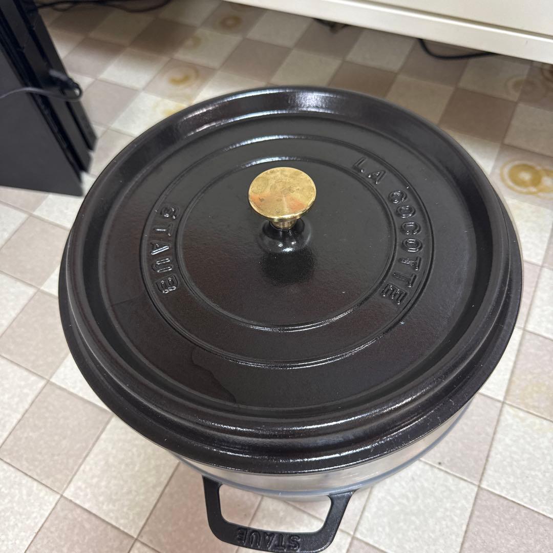 STAUB 両手鍋 24cm スチームトレイ付き
