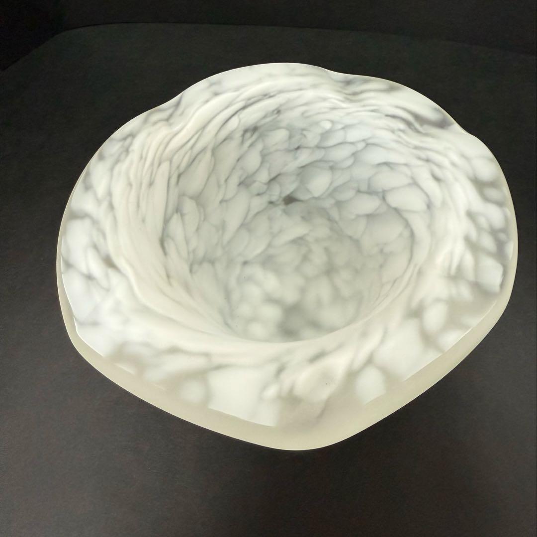 【本物保証】藤田喬平 手吹 金彩白地鉢　共箱 送料込み