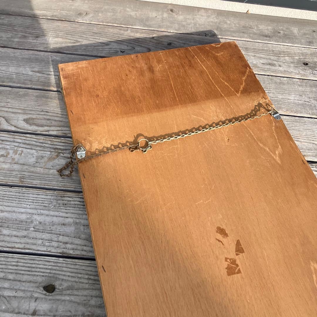 北欧レトロ 富士 花柄装飾 象嵌木製フレーム 大型ミラー 姿見 壁掛けミラー