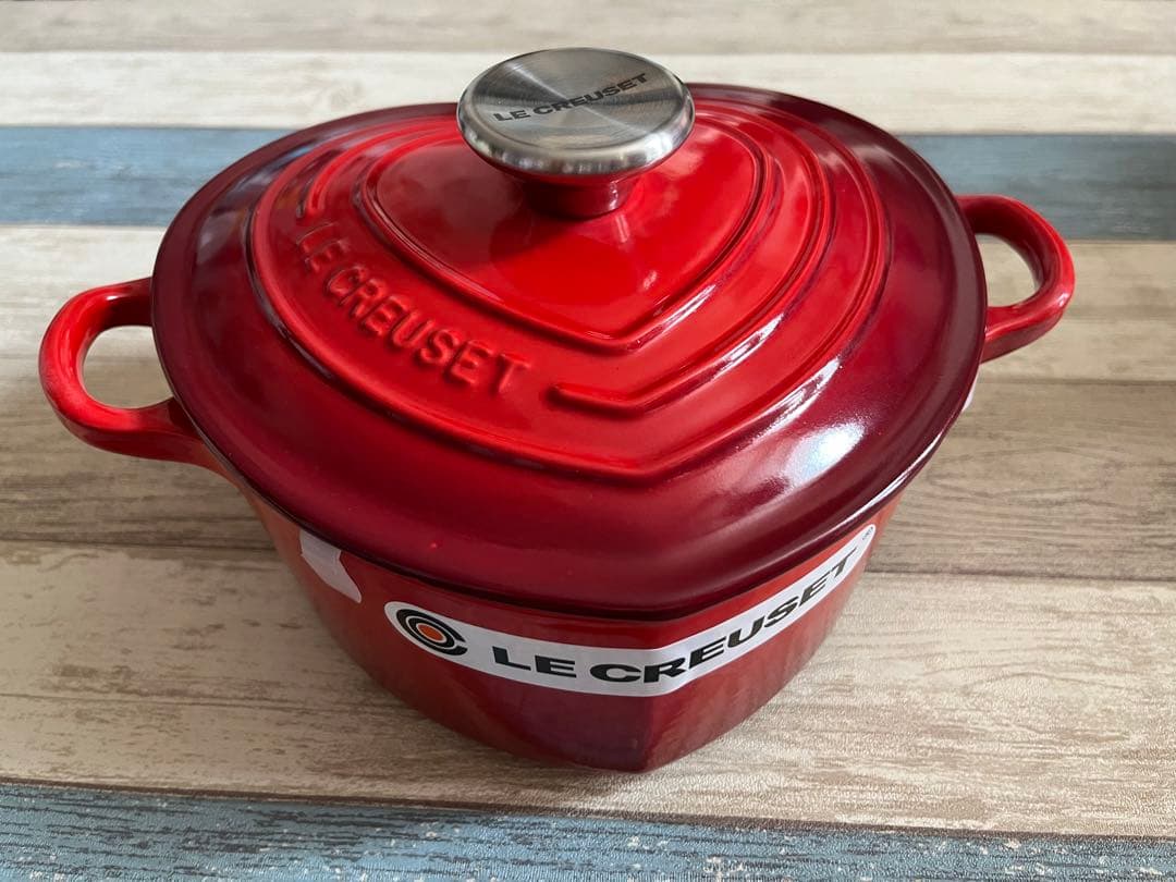 LE CREUSET ココットダムールハート型両手鍋 レッド