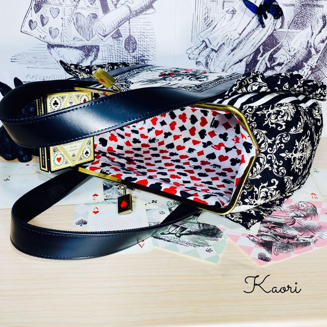 【値下げ】不思議の国のアリス*がま口トートバッグ❶