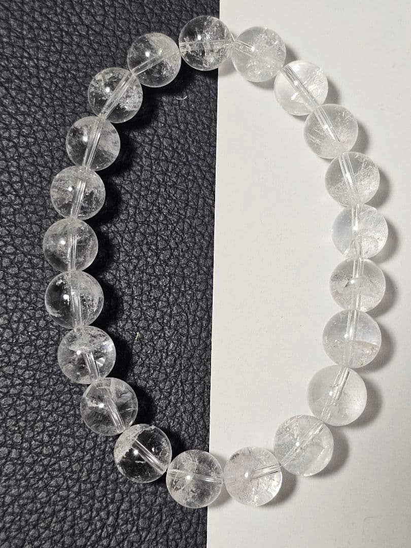 【希少】9㎜　貫入水晶(クォーツインクォーツ)ブレスレット