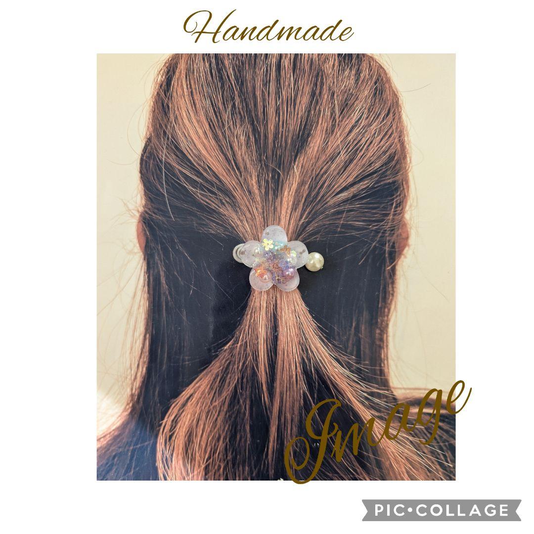 ひなた♡♡様お取り置き№3949 お花型フラワーレジンヘアゴム - メルカリ