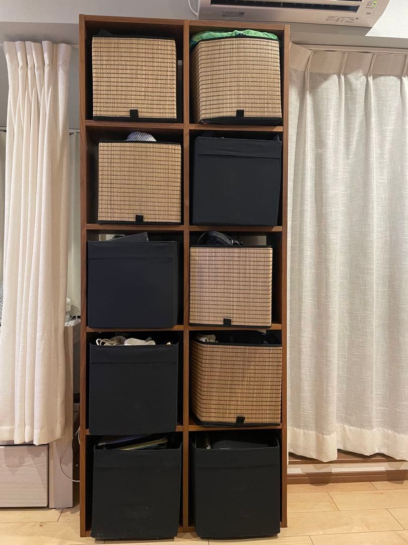 スタッキングシェルフセット・５段×２列・ウォールナット材