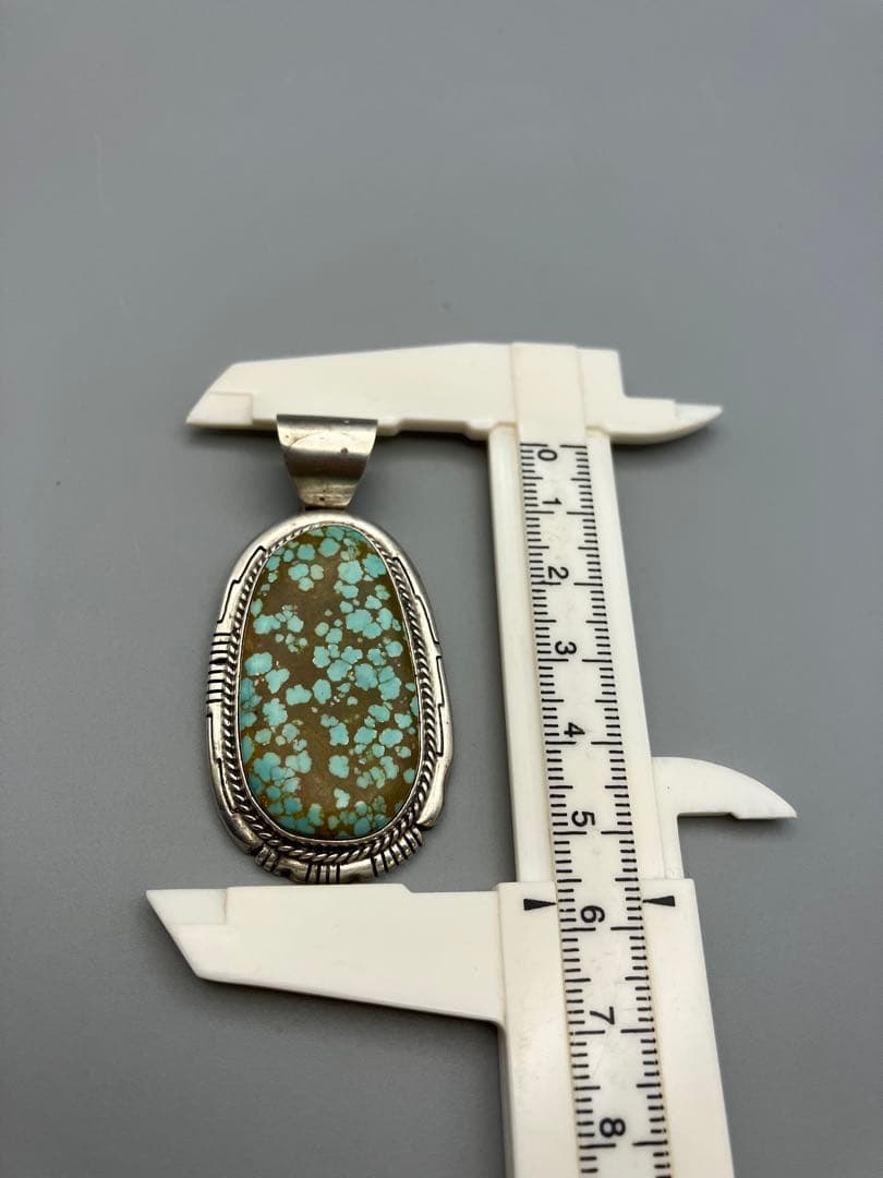 ターコイズ　925銀 LL作 ペンダント　ネックレストップ　5.7cm