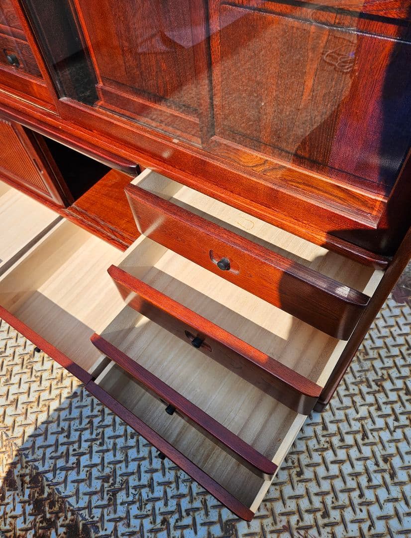 ヴィンテージ karimoku カリモク家具 欅の水屋箪笥 食器棚 茶箪笥