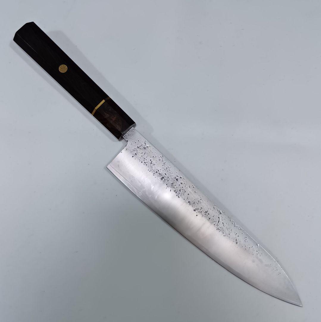 銀三 本鍛造 なしじ 和牛刀 包丁 21cm 牛刀 黒檀八角柄