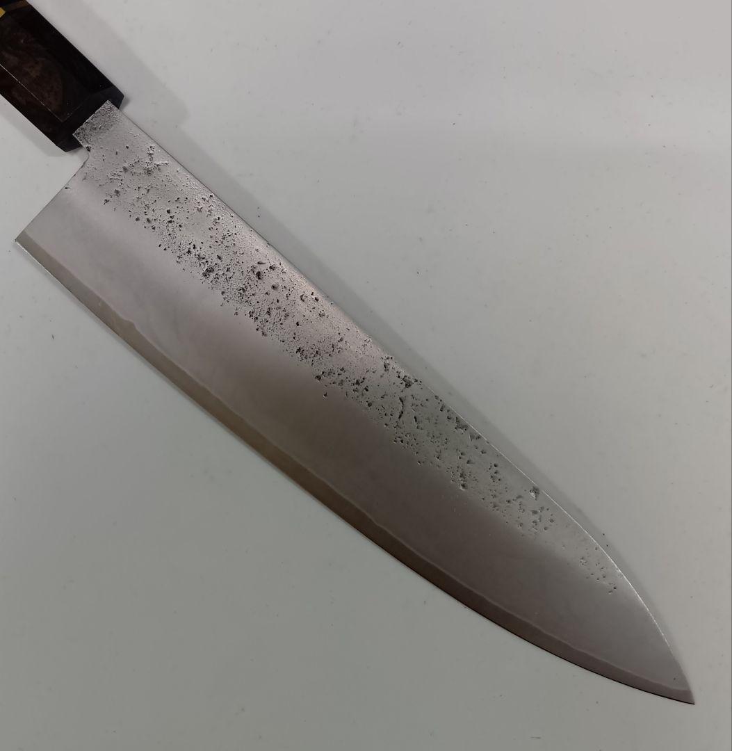 銀三 本鍛造 なしじ 和牛刀 包丁 21cm 牛刀 黒檀八角柄