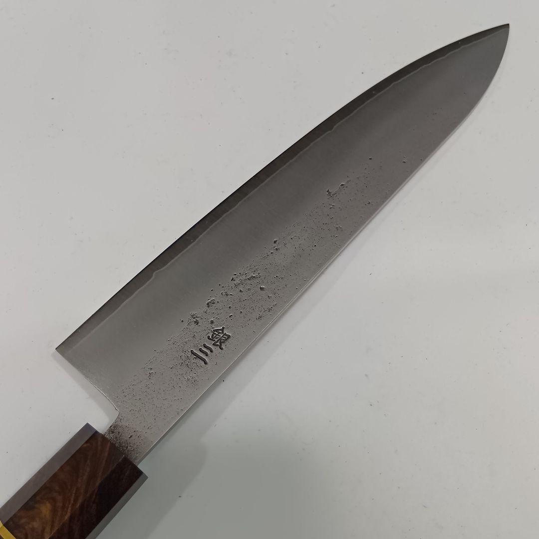 銀三 本鍛造 なしじ 和牛刀 包丁 21cm 牛刀 黒檀八角柄