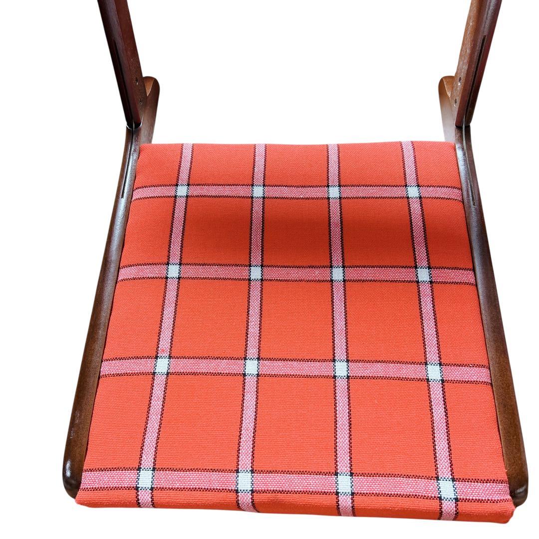 ①昭和レトロ 木製座椅子 2脚セット ヴィンテージ 和室 旅館 赤