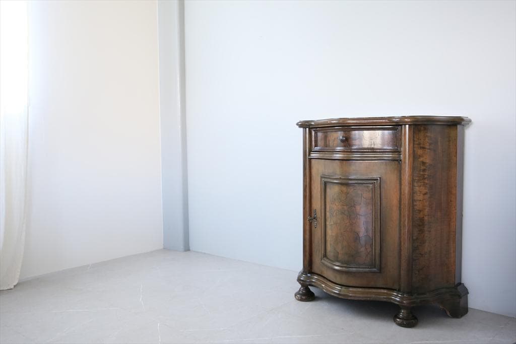 フランスアンティーク木製ホールテーブル机/サイドテーブル/飾り棚(90-90)