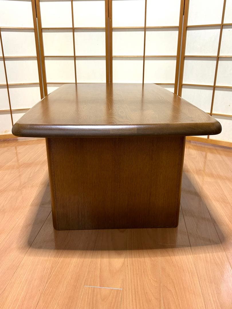 浜本工芸　ナラ無垢材　センターテーブル　ダークオーク