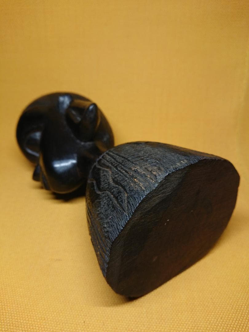 人形　木彫　黒檀　彫像　オブジェ　置物　インテリア　工芸品　美術品　A1299