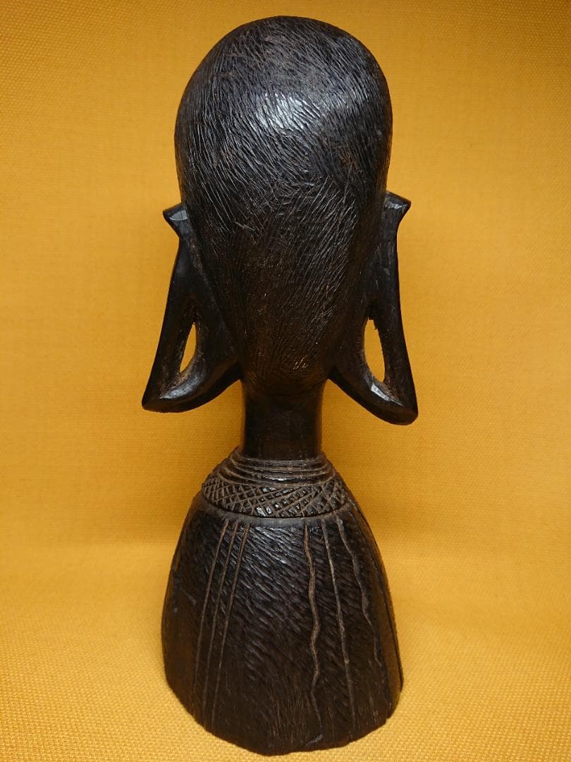 人形　木彫　黒檀　彫像　オブジェ　置物　インテリア　工芸品　美術品　A1299