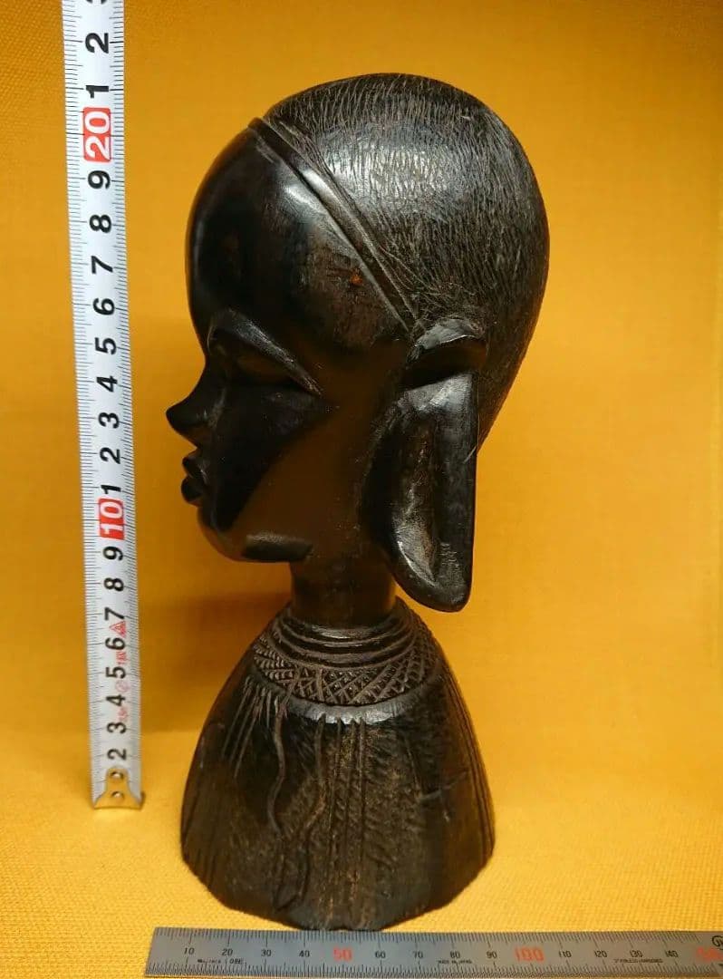 人形　木彫　黒檀　彫像　オブジェ　置物　インテリア　工芸品　美術品　A1299