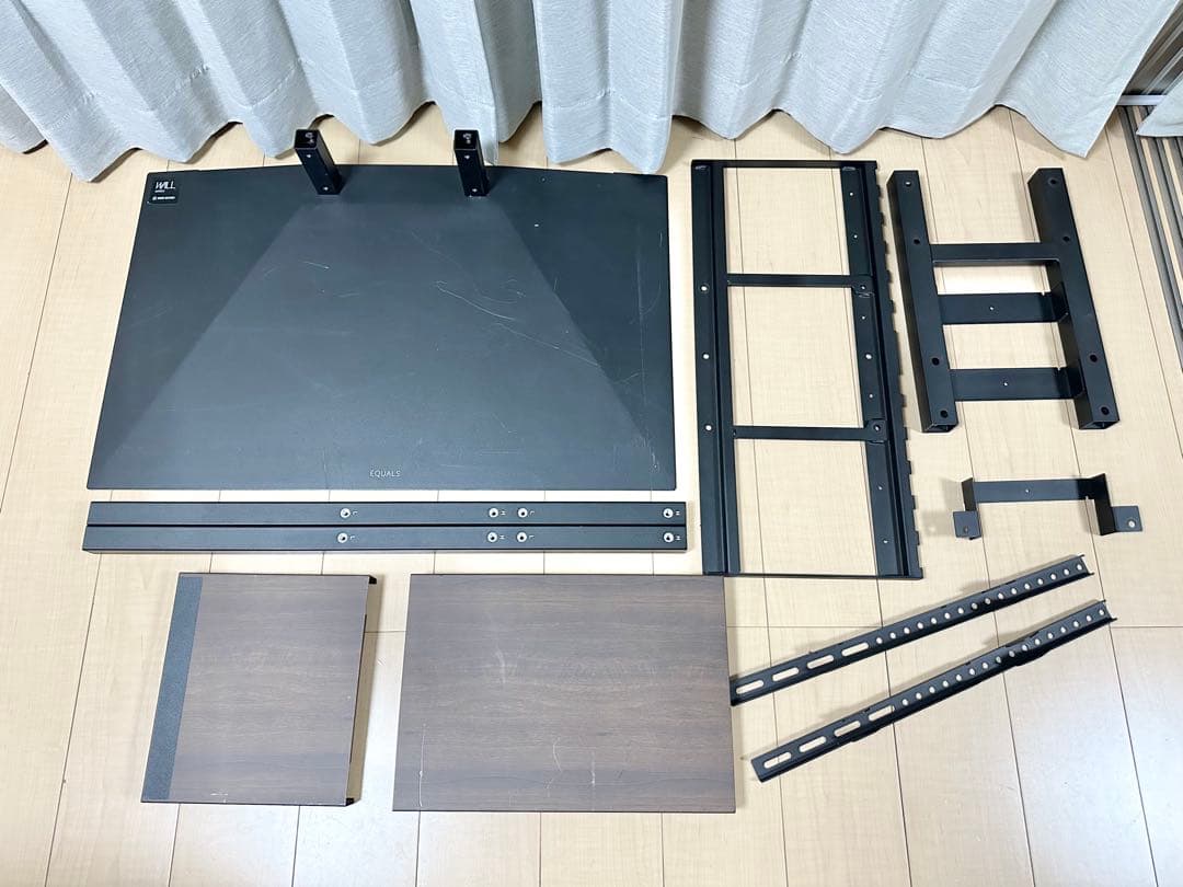 WALL 壁寄せテレビスタンド V3 ロータイプ ブラック ウッド ②