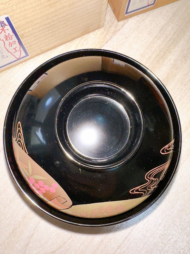 会津塗り お吸物椀 五客セット 2点