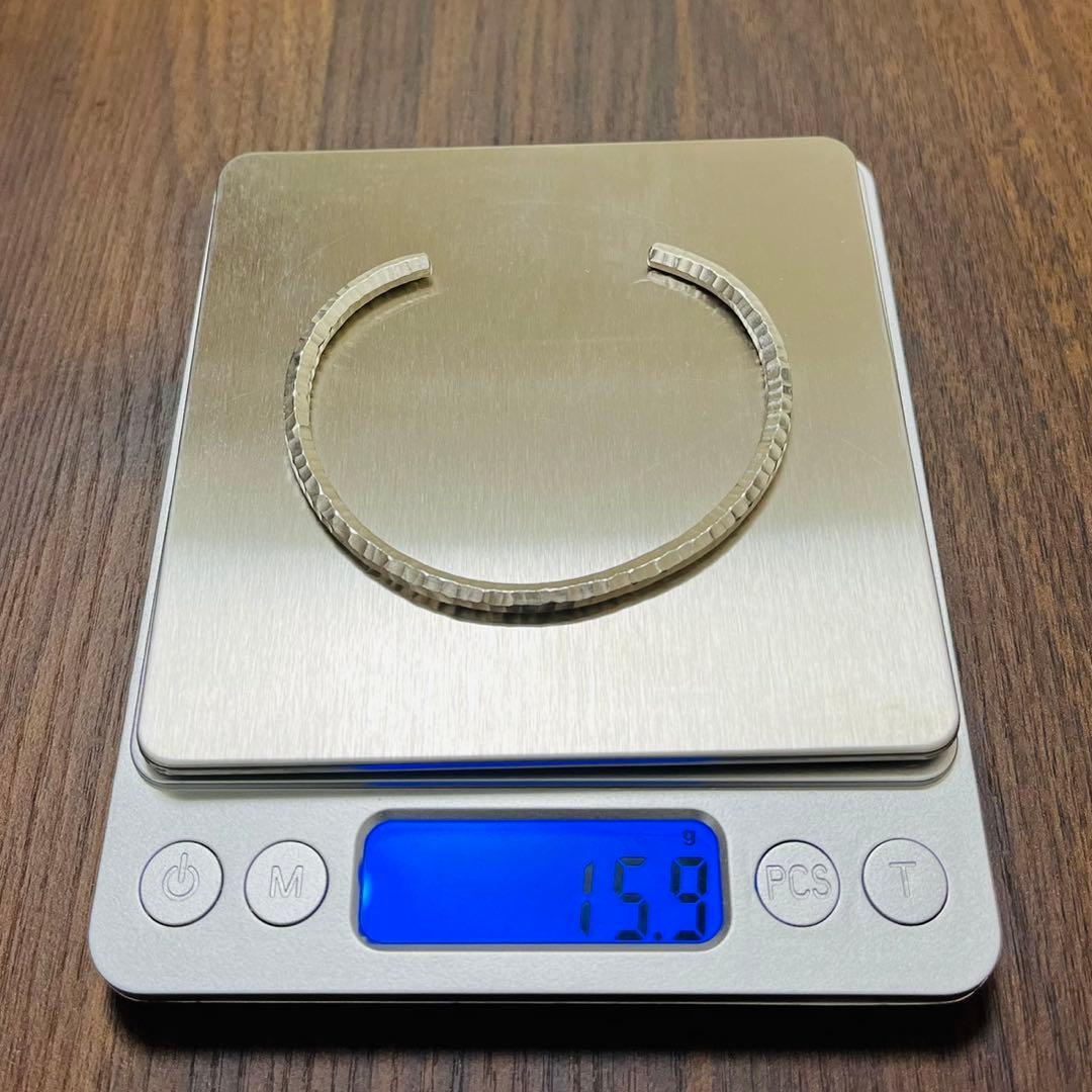 【新品・未使用】バングル　カレンシルバー　純銀97％　カレン族